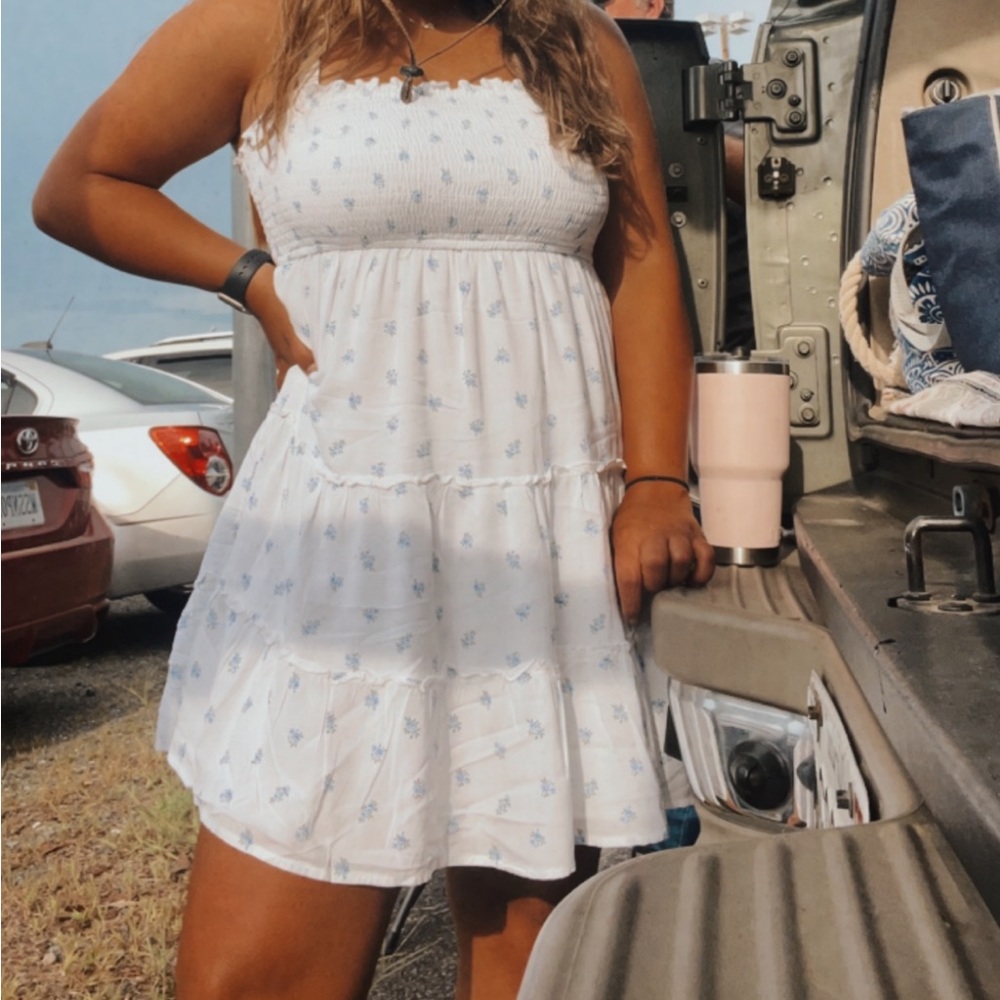 White Floral Hollister Summer Dress